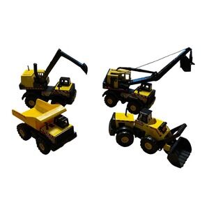 Hasbro Maisto Mini Tonka lot of 4 Dump Truck Crane Bulldozer Excavator 1998